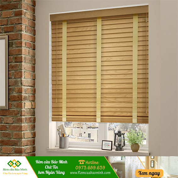 Rèm gỗ đẹp cho cửa sổ phòng khách hãng pilano mã b022