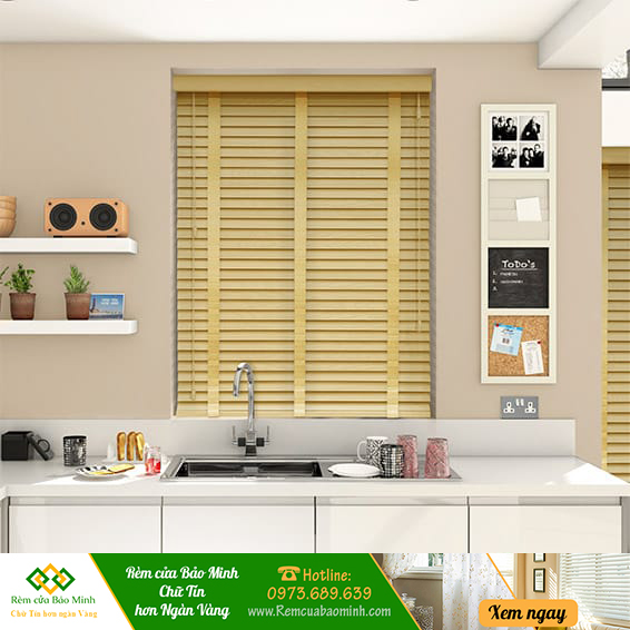 Rèm sáo gỗ giá rẻ che nắng cửa sổ hãng pilano mã b011
