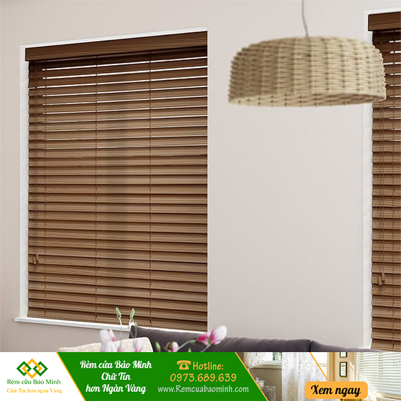 Rèm sáo gỗ che nắng cửa kính hãng pilano b010 – bản 3.5